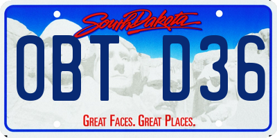 SD license plate 0BTD36