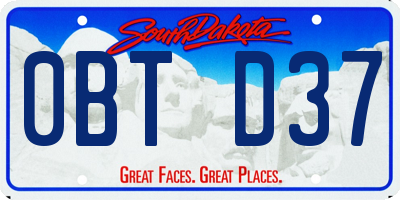 SD license plate 0BTD37