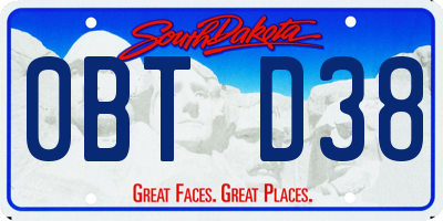 SD license plate 0BTD38