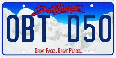 SD license plate 0BTD50