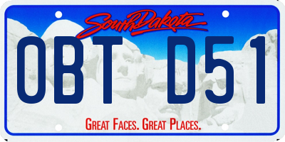 SD license plate 0BTD51