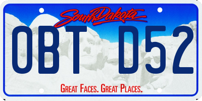 SD license plate 0BTD52