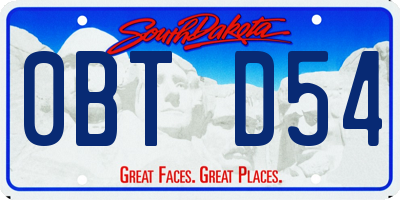 SD license plate 0BTD54
