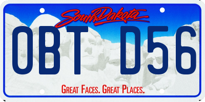 SD license plate 0BTD56