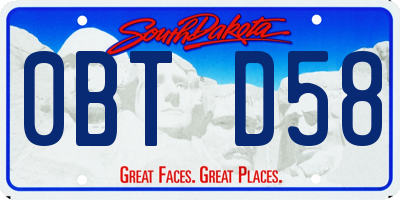 SD license plate 0BTD58