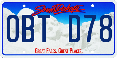 SD license plate 0BTD78