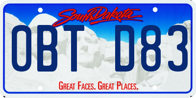 SD license plate 0BTD83