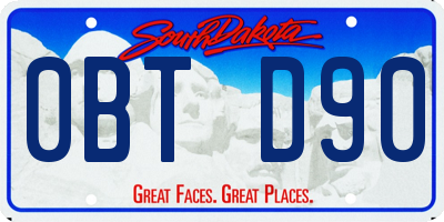SD license plate 0BTD90