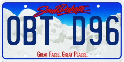 SD license plate 0BTD96
