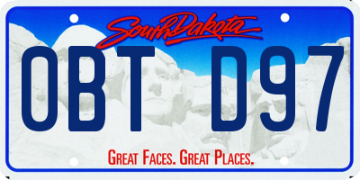 SD license plate 0BTD97