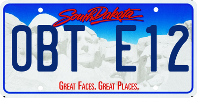 SD license plate 0BTE12