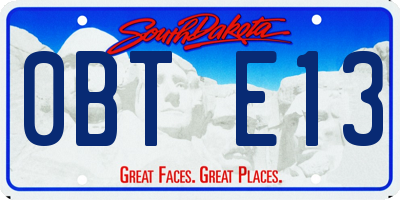 SD license plate 0BTE13