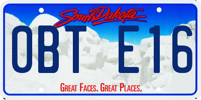SD license plate 0BTE16