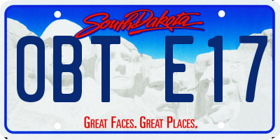 SD license plate 0BTE17