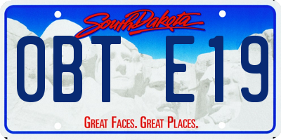 SD license plate 0BTE19