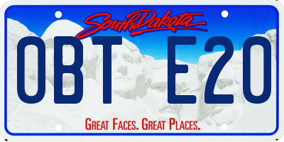 SD license plate 0BTE20