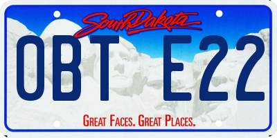 SD license plate 0BTE22