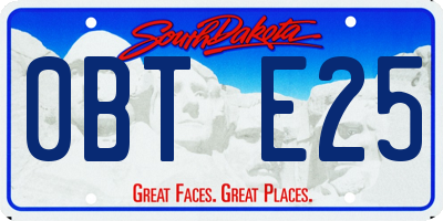 SD license plate 0BTE25