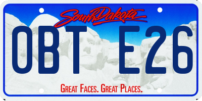 SD license plate 0BTE26