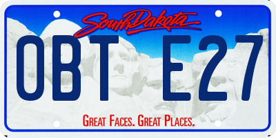 SD license plate 0BTE27