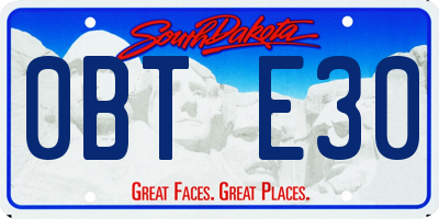 SD license plate 0BTE30