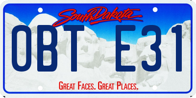 SD license plate 0BTE31