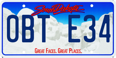SD license plate 0BTE34