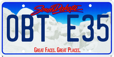 SD license plate 0BTE35