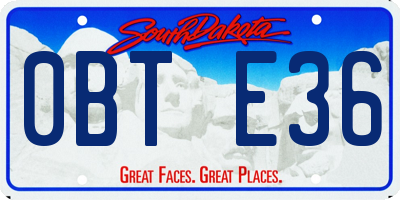 SD license plate 0BTE36