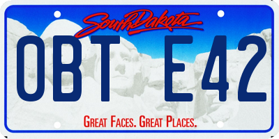 SD license plate 0BTE42