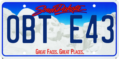 SD license plate 0BTE43