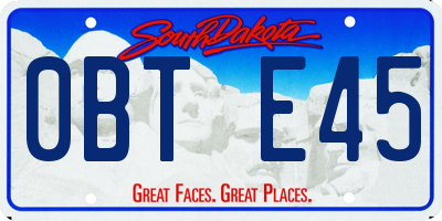 SD license plate 0BTE45