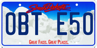 SD license plate 0BTE50