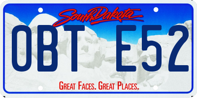 SD license plate 0BTE52
