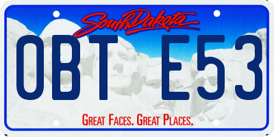 SD license plate 0BTE53