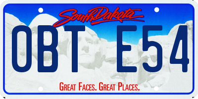 SD license plate 0BTE54