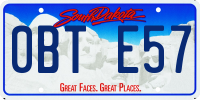 SD license plate 0BTE57