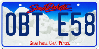 SD license plate 0BTE58