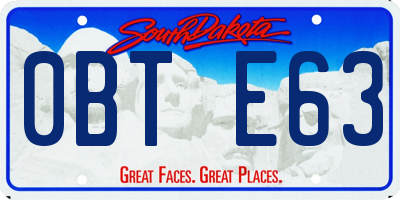 SD license plate 0BTE63