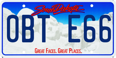SD license plate 0BTE66
