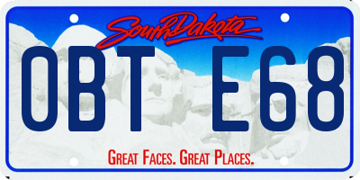 SD license plate 0BTE68