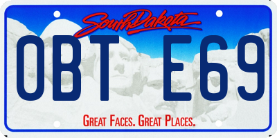 SD license plate 0BTE69