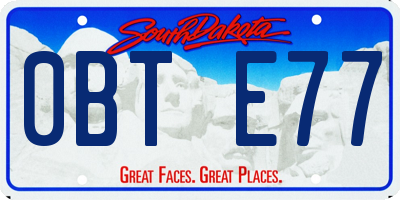 SD license plate 0BTE77