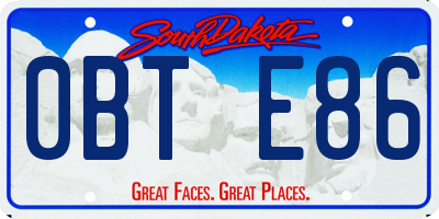 SD license plate 0BTE86