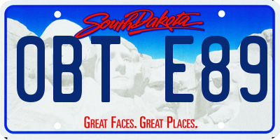 SD license plate 0BTE89