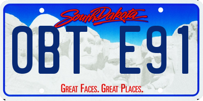SD license plate 0BTE91