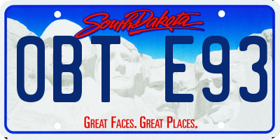 SD license plate 0BTE93
