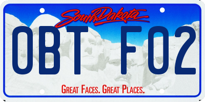 SD license plate 0BTF02