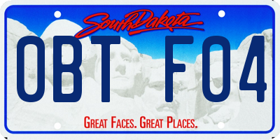 SD license plate 0BTF04
