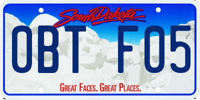 SD license plate 0BTF05